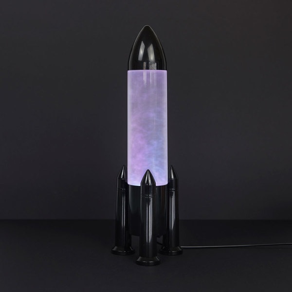 Balvi Lámpara Rocket Color negro Diseño minimal y divertido para decorar Cable USB 5V 1A Plástico