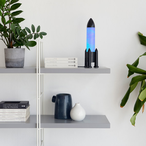 Balvi Lámpara Rocket Color negro Diseño minimal y divertido para decorar Cable USB 5V 1A Plástico