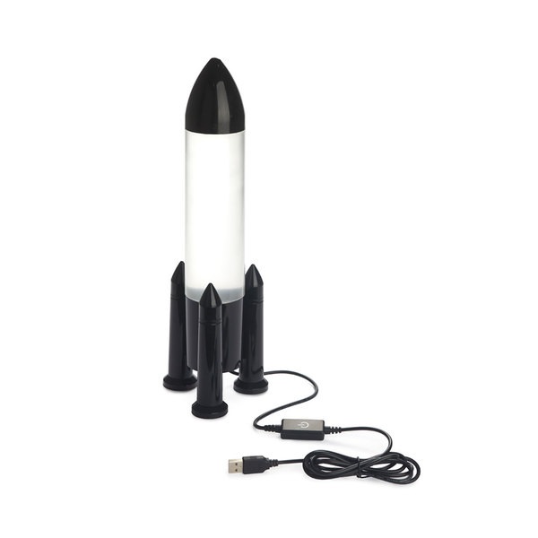 Balvi Lámpara Rocket Color negro Diseño minimal y divertido para decorar Cable USB 5V 1A Plástico