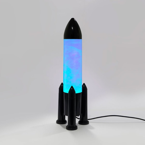 Balvi Lámpara Rocket Color negro Diseño minimal y divertido para decorar Cable USB 5V 1A Plástico