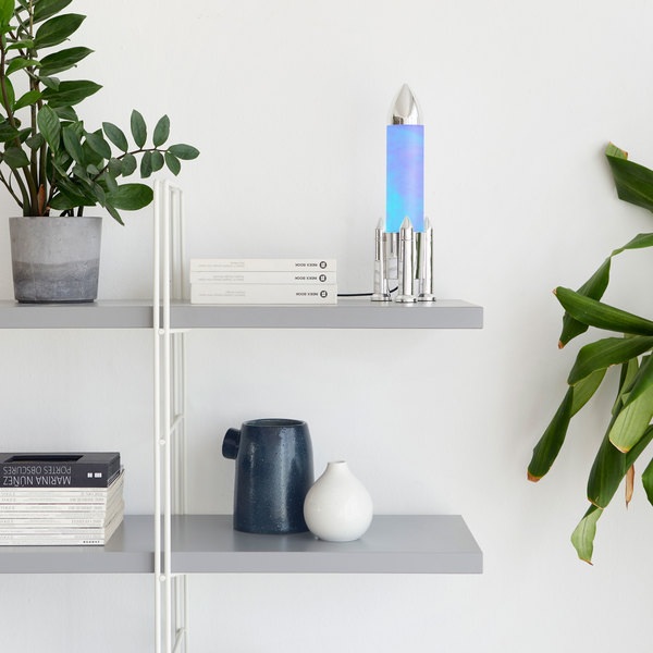 Balvi Lamp Rocket Silver colour Minimal and fun design to decorate USB cable 5V 1A Plastic