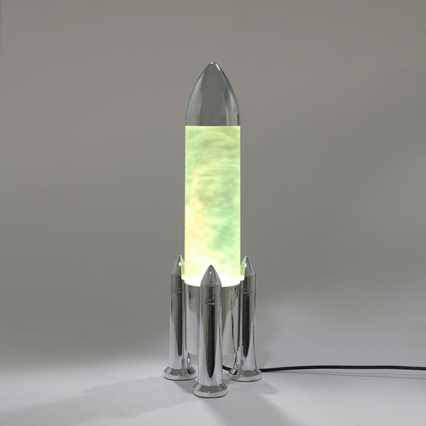 Balvi Lamp Rocket Silver colour Minimal and fun design to decorate USB cable 5V 1A Plastic