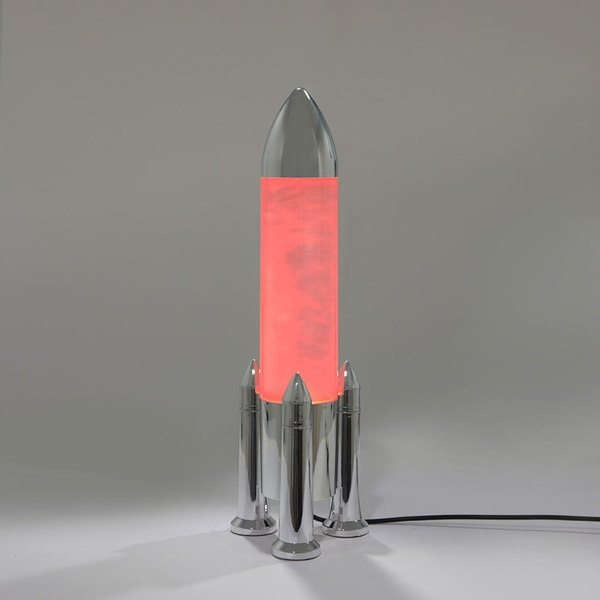 Balvi Lamp Rocket Silver colour Minimal and fun design to decorate USB cable 5V 1A Plastic
