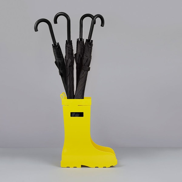 alvi Umbrella stand Rain Boots Yellow colour Easy air circulation and with water collection tray Met