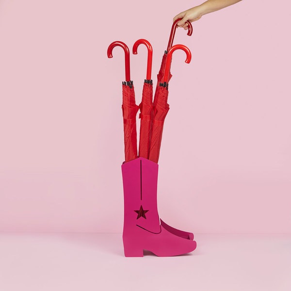 alvi Umbrella stand Country Boots Pink colour Easy air circulation and with water collection tray Me