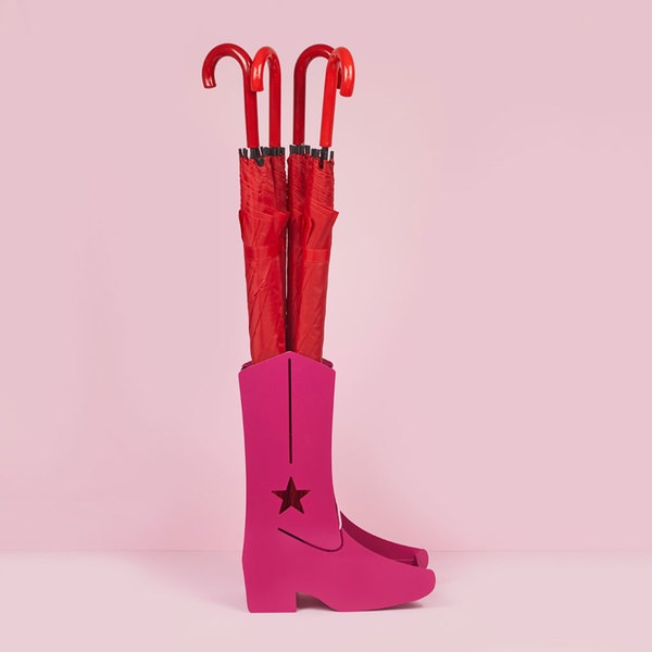 alvi Umbrella stand Country Boots Pink colour Easy air circulation and with water collection tray Me