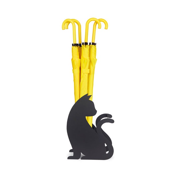 Balvi Umbrella stand Feline Black colour Easy air circulation and with water collection tray Metal