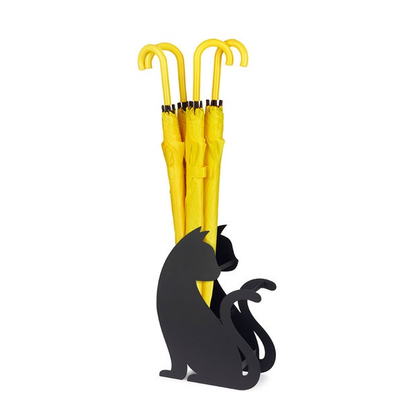Balvi Umbrella stand Feline Black colour Easy air circulation and with water collection tray Metal