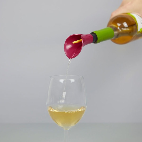 alvi Raffredda vino Lily Colore granata Tripla funzione: raffredda, decanta e versa il vino Acciaio/