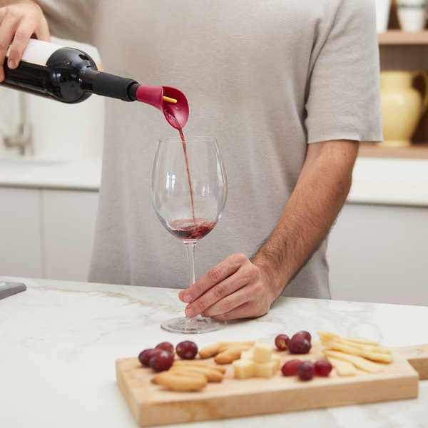 alvi Raffredda vino Lily Colore granata Tripla funzione: raffredda, decanta e versa il vino Acciaio/
