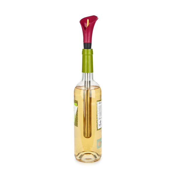alvi Raffredda vino Lily Colore granata Tripla funzione: raffredda, decanta e versa il vino Acciaio/