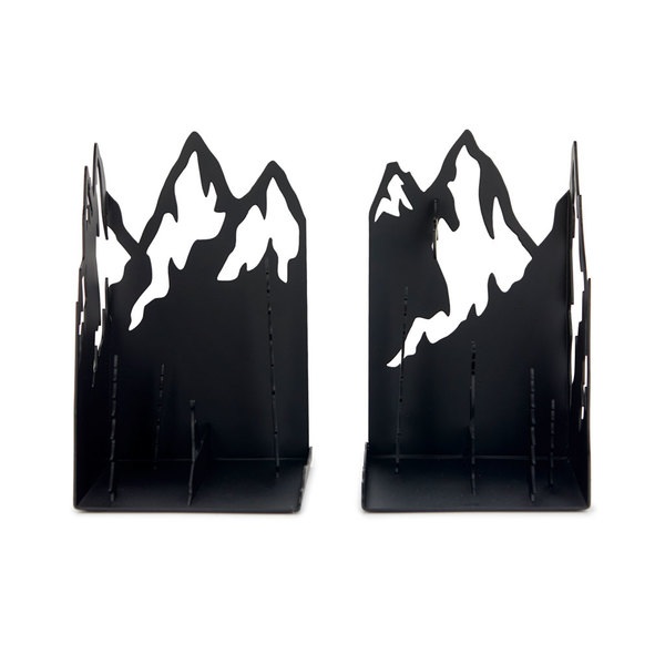 Balvi Sujetalibros Mountains Color negro Representa un paisaje de montaña Metal