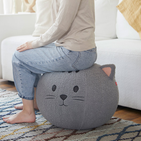Balvi Pouf Kitty Couleur gris Siège supplémentaire pour toute occasion Polyester 45 cm