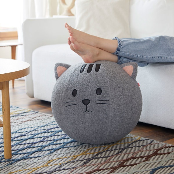 Balvi Pouf Kitty Couleur gris Siège supplémentaire pour toute occasion Polyester 45 cm