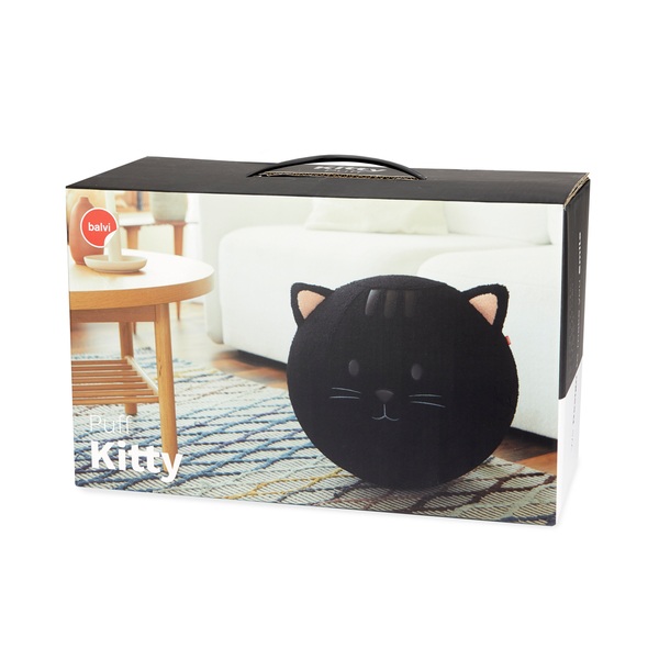 Balvi Puff Kitty Color negro Asiento adicional para cualquier ocasión Poliéster 45cm