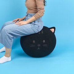 Balvi Puff Kitty Color negro Asiento adicional para cualquier ocasión Poliéster 45cm