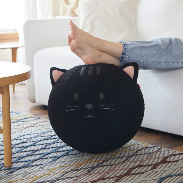 Balvi Puff Kitty Color negro Asiento adicional para cualquier ocasión Poliéster 45cm