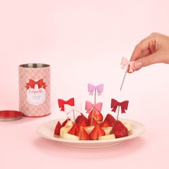 Balvi Pics apéritif Coquette 6 pics surmontés de petits nœuds colorés Inox/silicone