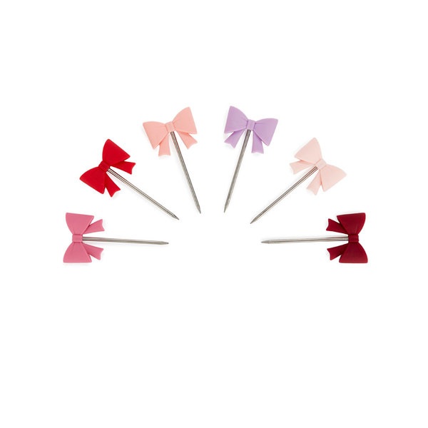 Balvi Tenedor aperitivo Coquette 6 pinchos con forma de lazos de color Inox/silicona