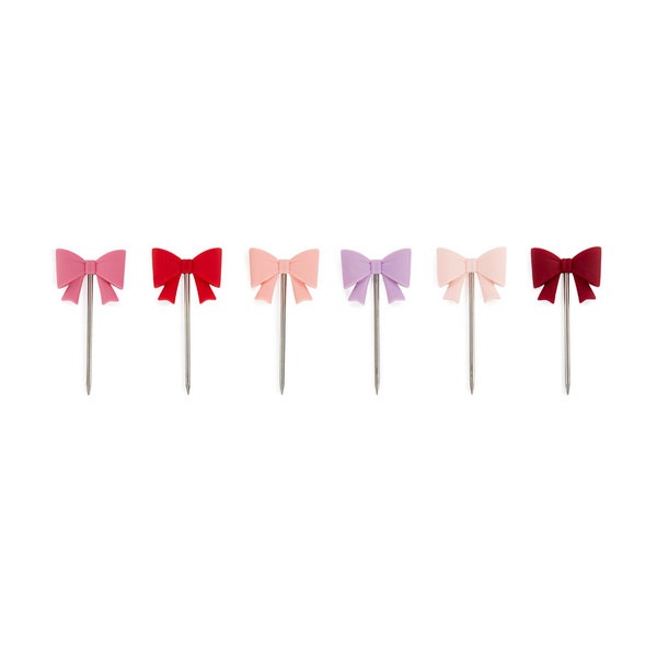 Balvi Tenedor aperitivo Coquette 6 pinchos con forma de lazos de color Inox/silicona