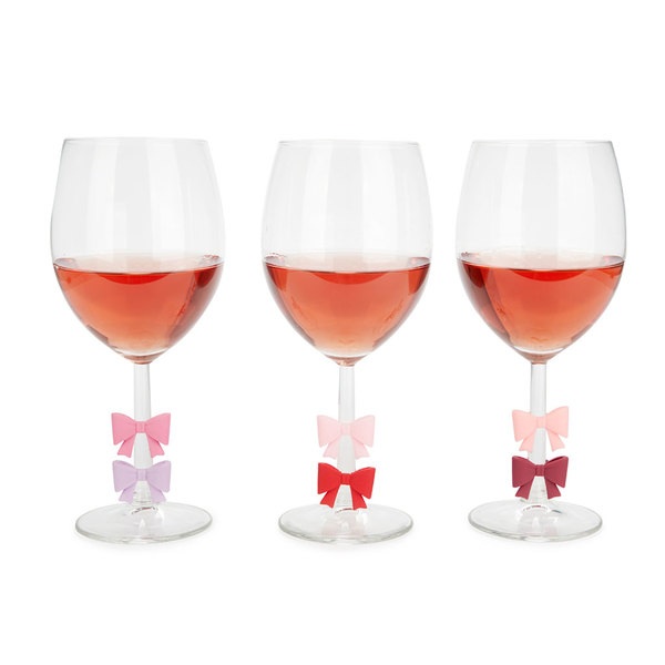 Balvi Marque-verres Coquette 6 marque-verres en forme de nœuds de différentes couleurs Plastique PVC
