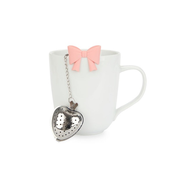 Balvi Infusor té Coquette Color rosa Con forma de lazo Inox/silicona