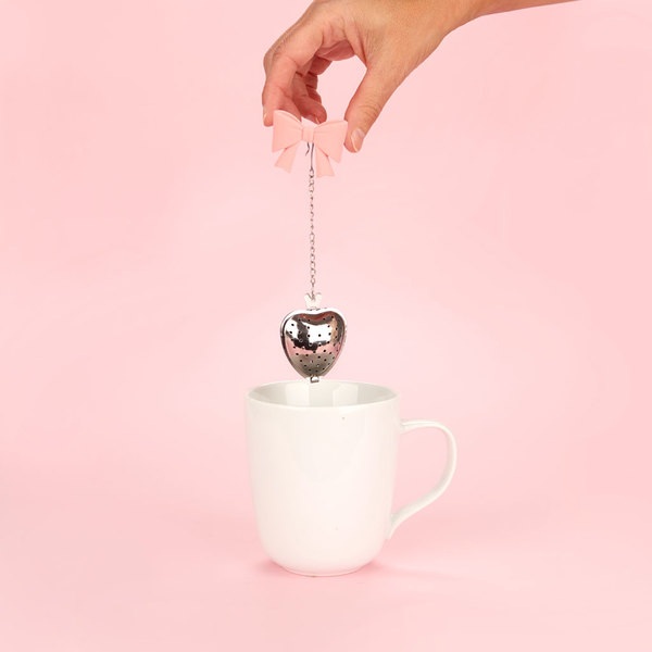 Balvi Infusor té Coquette Color rosa Con forma de lazo Inox/silicona